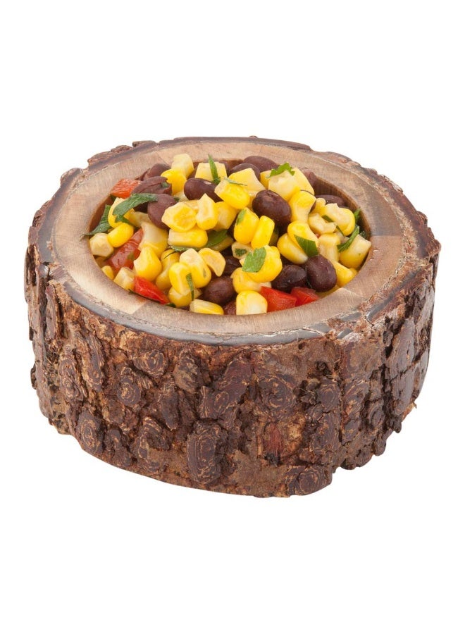 Restaurantware وعاء تقديم خشبي سعة 10 أونصات، 1 وعاء خشبي ريفي صغير - مصقول بحواف لحاء، دائري، خشب أكاسيا طبيعي، وعاء شوربة خشبي، لتقديم المقبلات، السلطات، الأطباق الرئيسية - Image 2