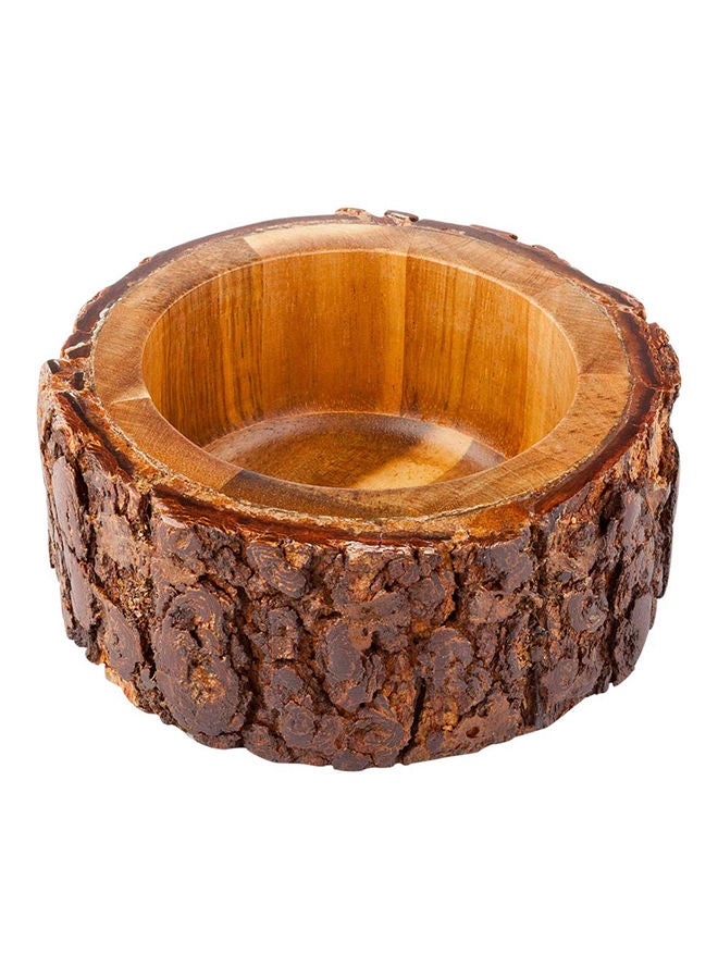 Restaurantware وعاء تقديم خشبي سعة 10 أونصات، 1 وعاء خشبي ريفي صغير - مصقول بحواف لحاء، دائري، خشب أكاسيا طبيعي، وعاء شوربة خشبي، لتقديم المقبلات، السلطات، الأطباق الرئيسية - Image 4