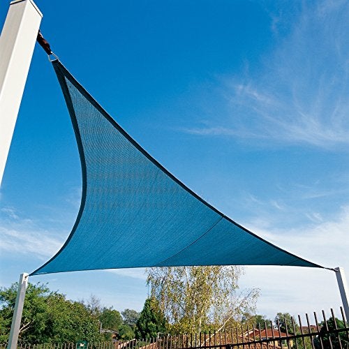 Coolaroo Coolhaven Shade Sail - 95% UV Block Breathable Outdoor Sun Shade with Stainless Steel Hardware for Patio, Deck, Garden, or Pool, 18 ft Triangle, Sapphire - Image 2