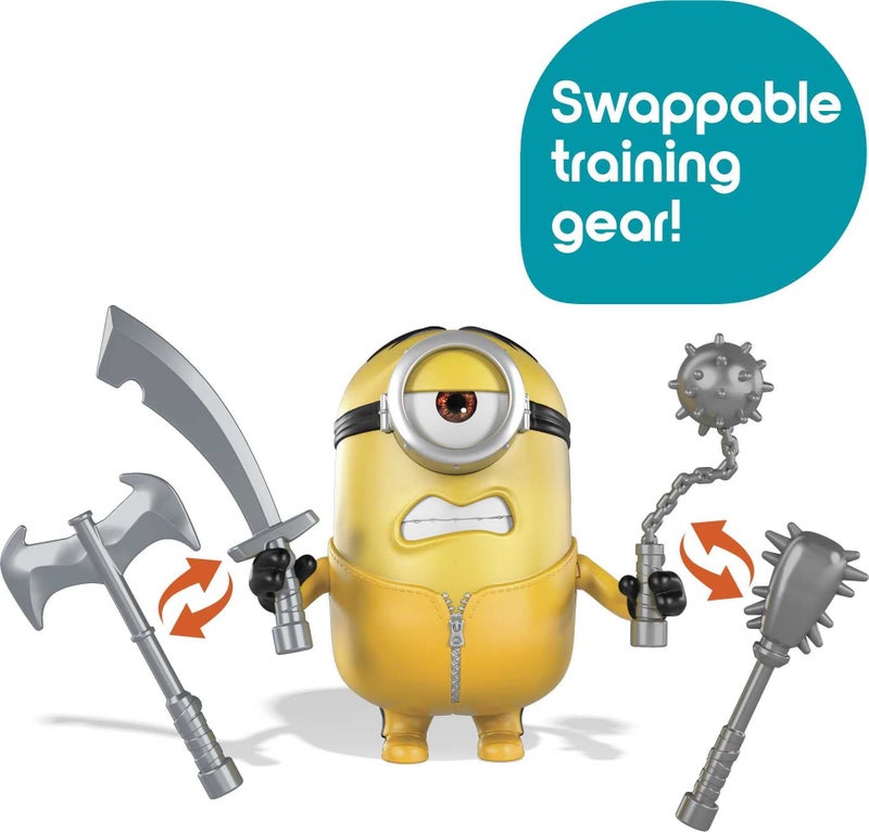 Minions The Rise of Gru Movie Moments Martial Arts Minions Approx 4in Action Figure Interactive Toy with Articulation  Kung Fu Movie Scene Training Accessories Older Minion Fans - Image 3