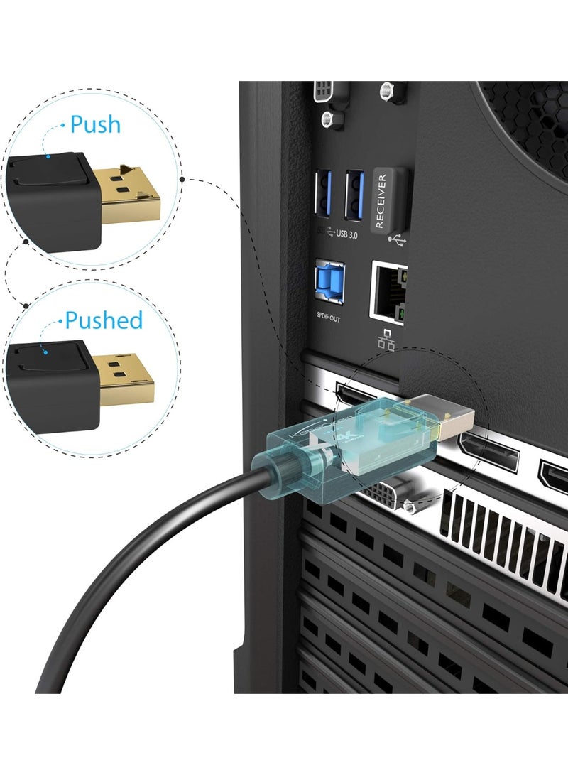 كيبل منفذ عرض صغير إلى منفذ عرض – 5 متر – يدعم 4K بدقة UHD عند 60 هرتز – إصدار 1.2 – مع موصل بقفل آمن – متوافق مع الكمبيوتر والماك - Image 2