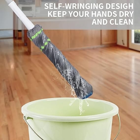 DEV STORE Magic Spin Mop 360 AllRound Adjustable Floor Cleaning Microfiber Mop Self Wringing Cleaning Tools 1Pcs - Image 3