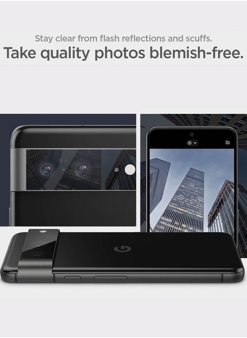 Spigen Glastr Ez Fit Optik Google Pixel 8 Camera Lens Protector Case Friendly [2 Pack] - Black  - Image 4