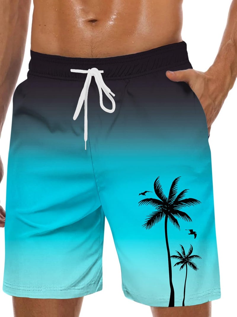 Lzzidou Men's Swim Trunks Hawaiian Bathing Mesh Lining Suit Swimsuits Beach Shorts with Pockets - Image 1