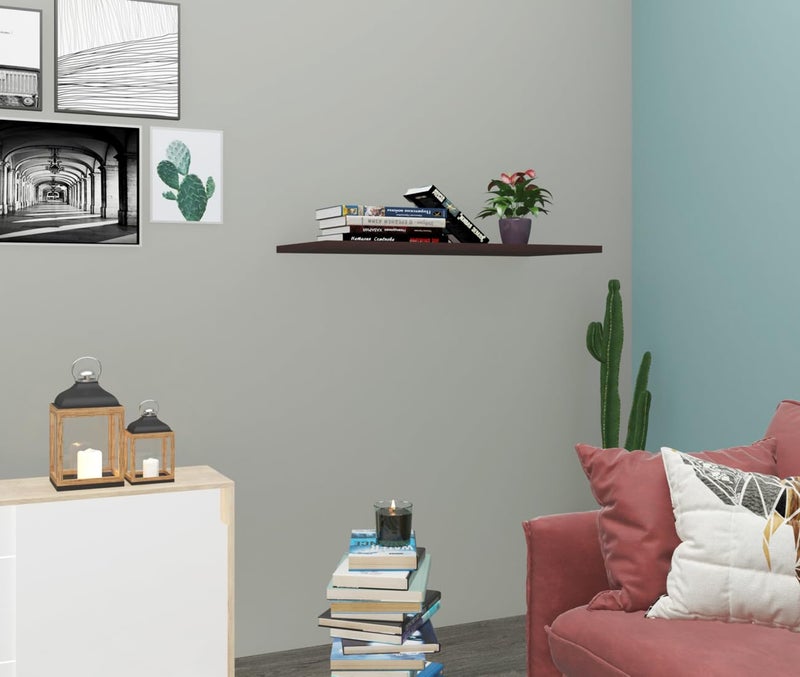 Madhuran Engineered Wood Simplex Wall Mounted Books Shelf Racks (18X9 Inch, Matte Wenge) / Kitchen Living Room Bedroom Bathroom Multipurpose Decorative Items Tv - Image 4