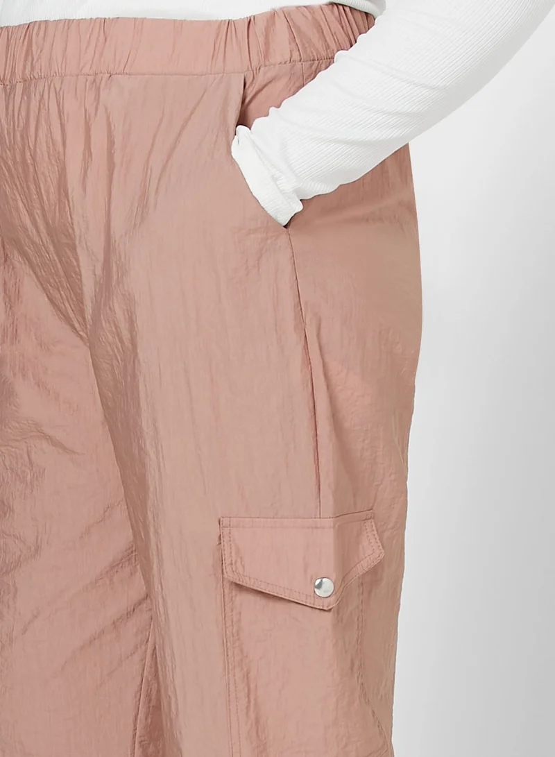 Alia by modanisa Textured Cargo Pocket Detailed Trousers
