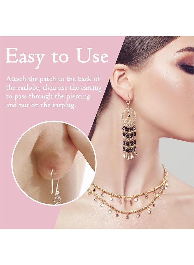 Jaysuing Clear Earring Support Patches, Earring Protectors Ear Lobe Support Patches, Earring Backs For Droopy Ears, Ear Care Products For Torn Or Stretched Ear Lobes, 100 Patches  - Image 4