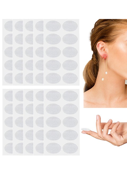 Clear Earring Support Patches, Earring Protectors Ear Lobe Support Patches, Earring Backs For Droopy Ears, Ear Care Products For Torn Or Stretched Ear Lobes, 100 Patches