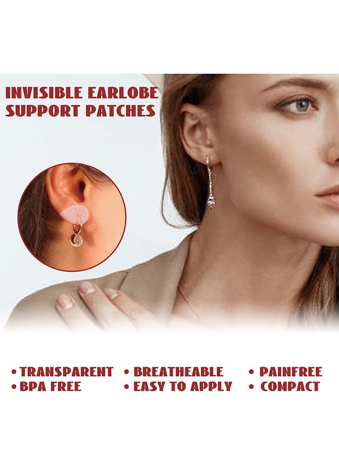 Jaysuing - Clear Earring Support Patches, Earring Protectors Ear Lobe Support Patches, Earring Backs For Droopy Ears, Ear Care Products For Torn Or Stretched Ear Lobes, 100 Patches - Image 1