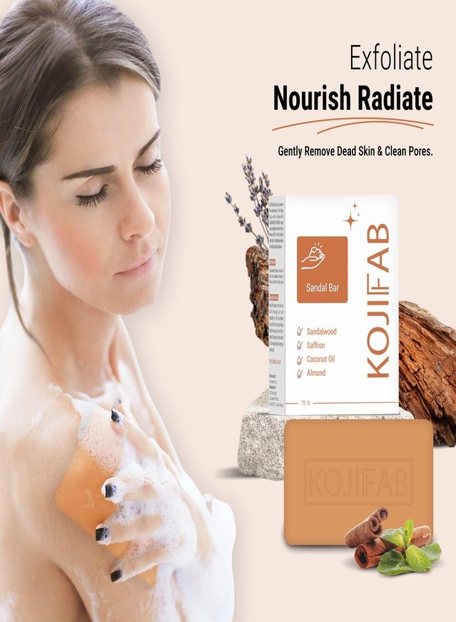 Kojifab Sandalwood and Saffron Bath Soap (75g ⨯ pack 2) | Paraben Free | Skin Brightening and Tan Removal Soap | Chandan & Kesar Soap for Soft & Nourished Skin - Image 5