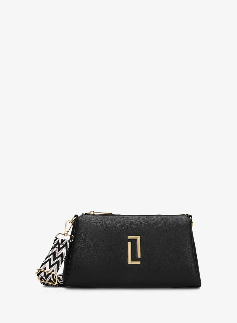 Lavie Luxe Women's Tory26 3-Compartment Sling Bag (Black)
