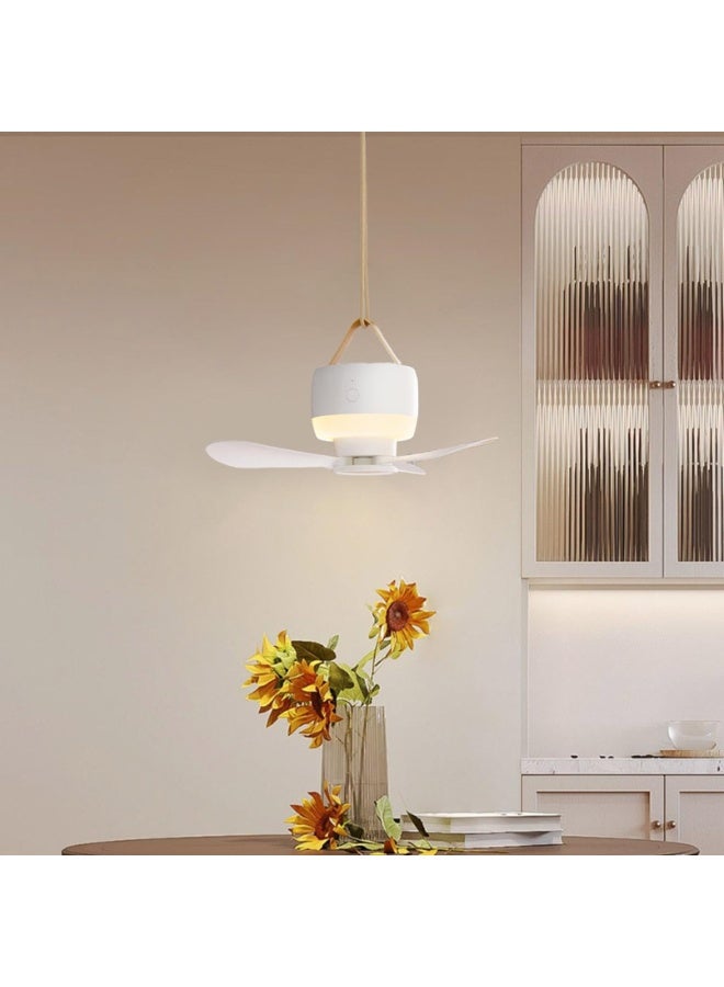 Bukela Rechargeable Mini Ceiling Fan with Remote Control, Ultra-Quiet 6-Inch Small Fan for Bedroom, Office, Tent, Portable USB-Powered Cooling, Silent Operation & Energy Saving (White) - Image 2