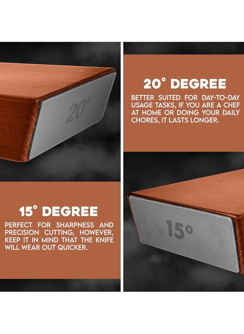 Generic - Roll Knife Sharpener, Knife Sharpening Tool Made Easy, Suitable for Kitchen Knives, Knife Sharpener Set Provides 15 and 20 Degree Sharpening (Brown) - Image 1