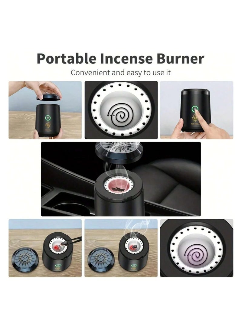 ACLIX Portable Electric Bakhoor Incense Burner – Rechargeable Incense Burner with Ceramic Heating Chamber, USB Charging Aroma Diffuser , Compact Design for Home, Office, Car & Travel Use - Image 2
