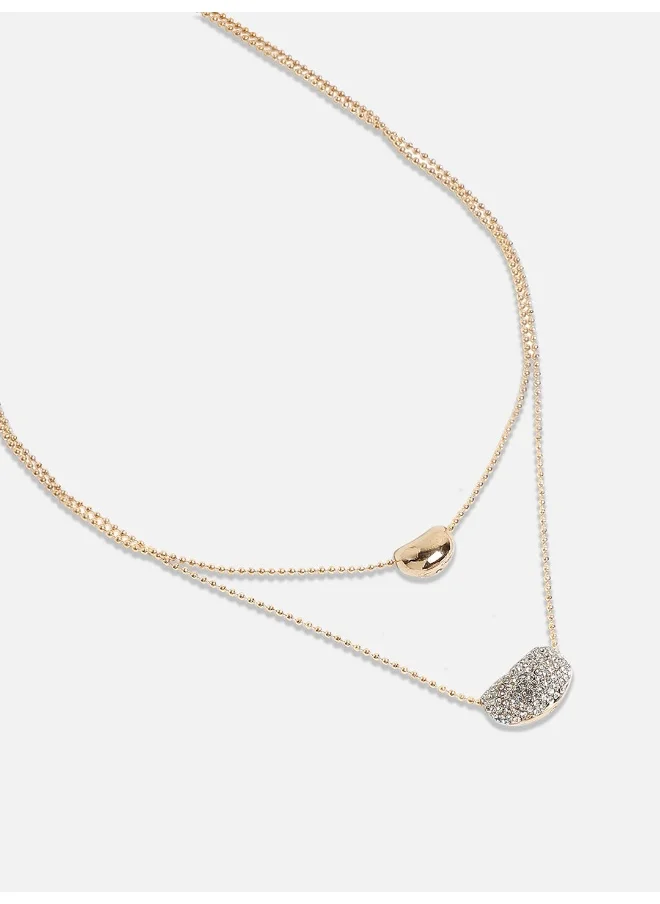 SOHI Bling Bean Multi-Strand Necklace