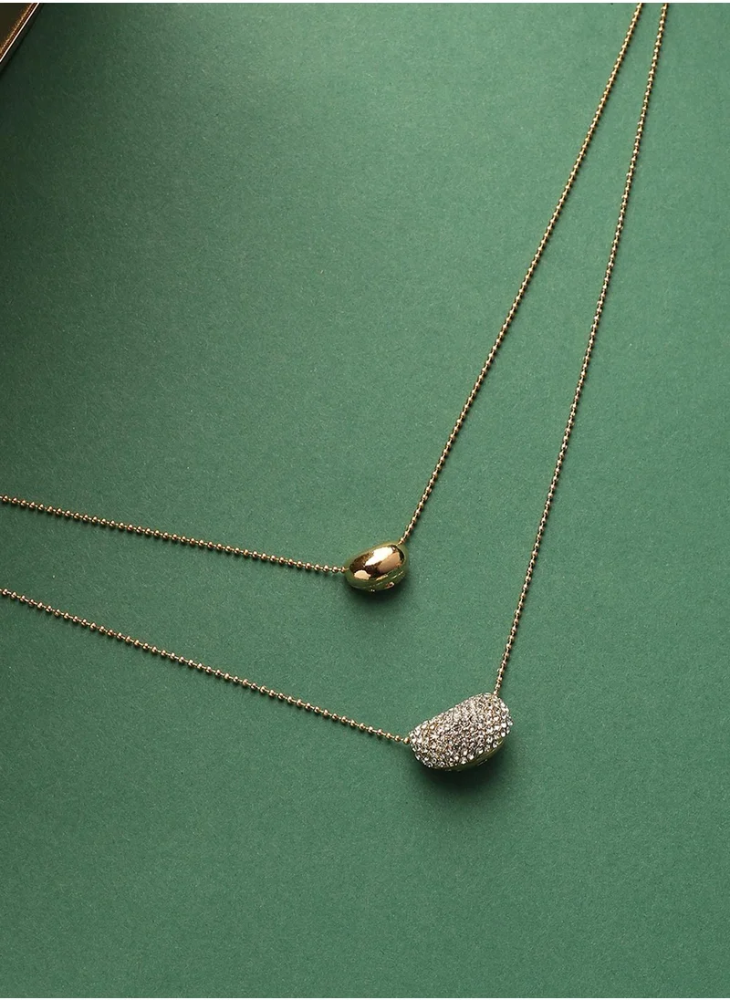 SOHI Bling Bean Multi-Strand Necklace