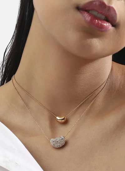 SOHI Bling Bean Multi-Strand Artificial Necklace Jewellery