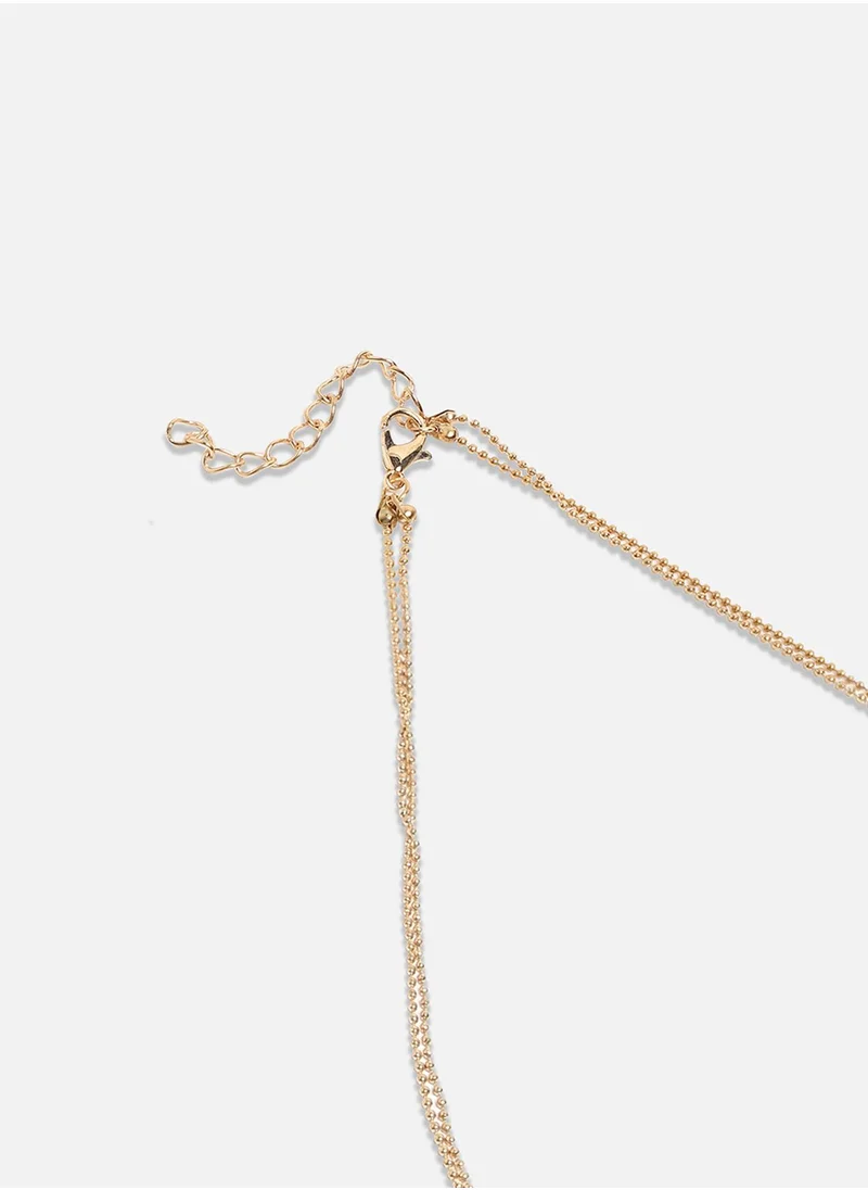 SOHI Bling Bean Multi-Strand Necklace