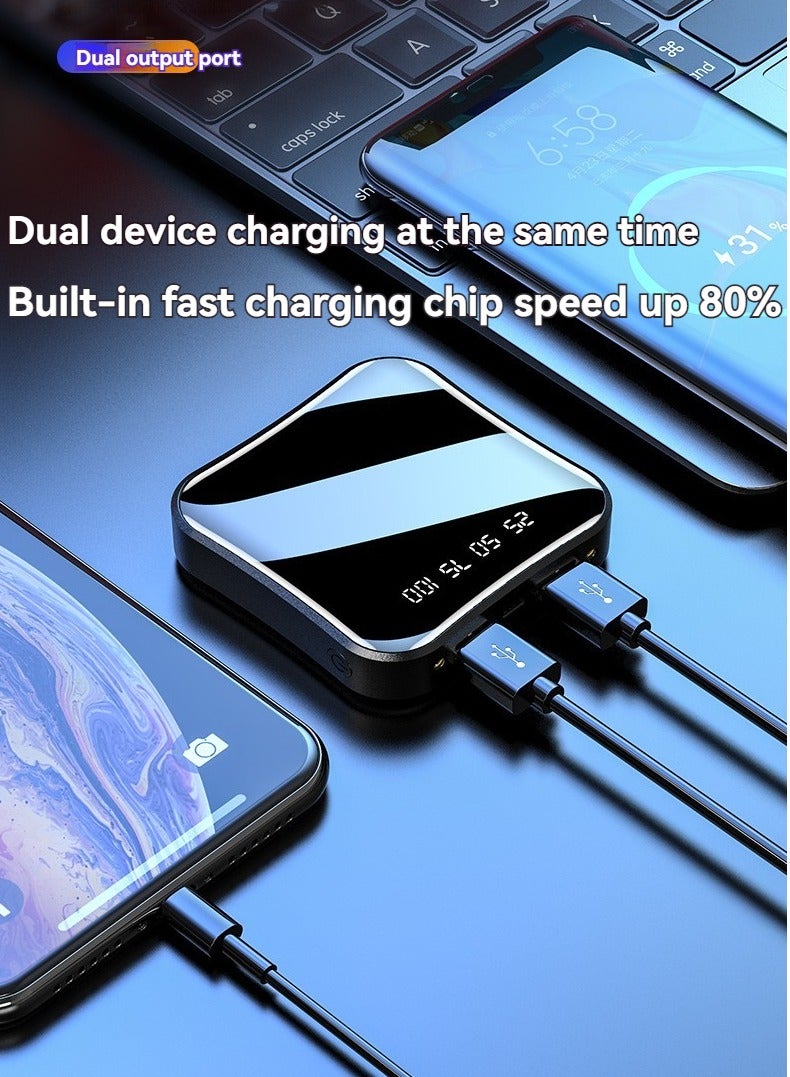 Beauenty New mini portable power bank 10000 mAh large capacity ultra-thin LCD mirror digital display mobile power supply (mysterious black) - Image 4