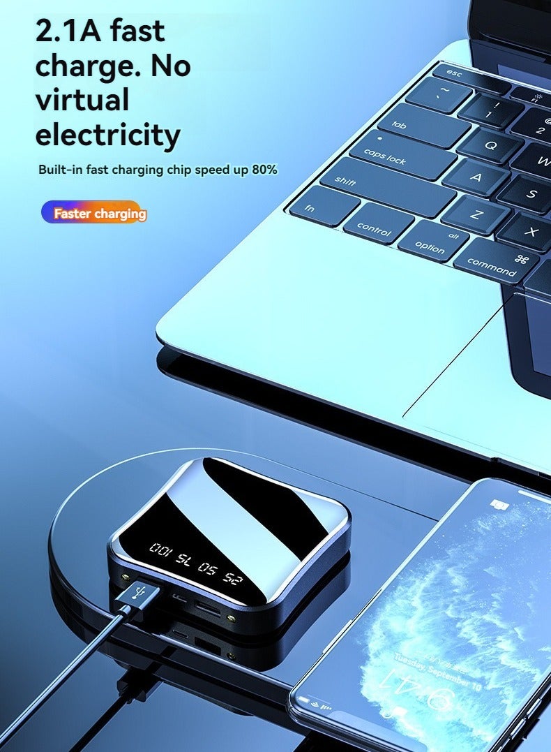 Beauenty New mini portable power bank 10000 mAh large capacity ultra-thin LCD mirror digital display mobile power supply (mysterious black) - Image 5