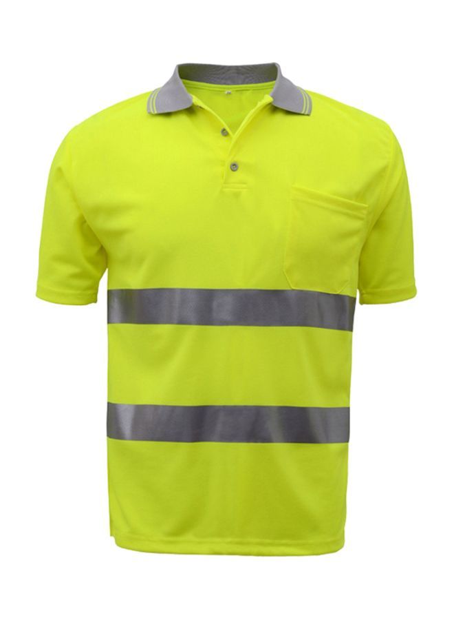 NIBEMINENT High Visibility Reflective Safety T-Shirt Green/Grey L  - Image 1