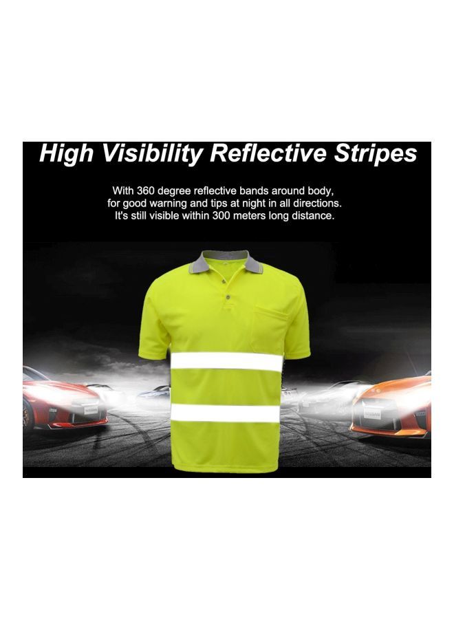 NIBEMINENT High Visibility Reflective Safety T-Shirt Green/Grey L  - Image 5