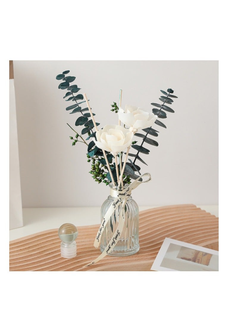 OASIS-TH Flower Reed Diffuser Set Scent Diffuser With Sticks Home Fragrance Flower Diffuser For Home Office Bathroom Shelf Decor Osmanthus Fragrans Scent 120ml  - Image 1
