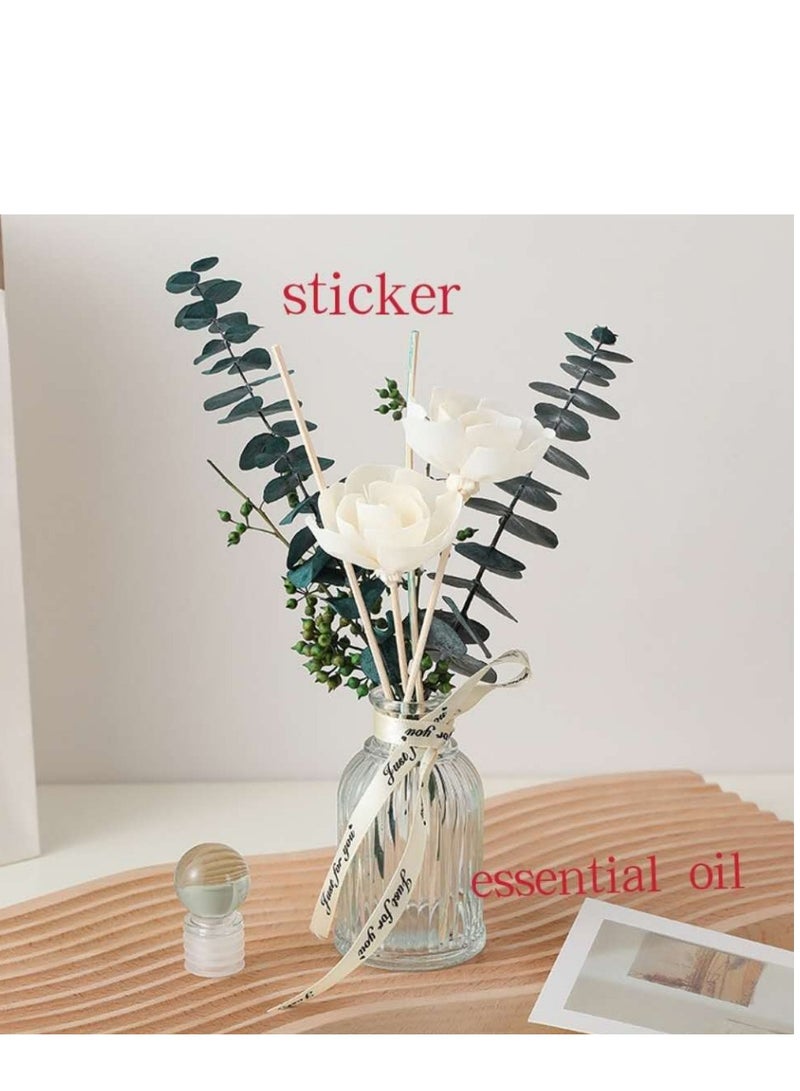 OASIS-TH Flower Reed Diffuser Set Scent Diffuser With Sticks Home Fragrance Flower Diffuser For Home Office Bathroom Shelf Decor Osmanthus Fragrans Scent 120ml  - Image 2