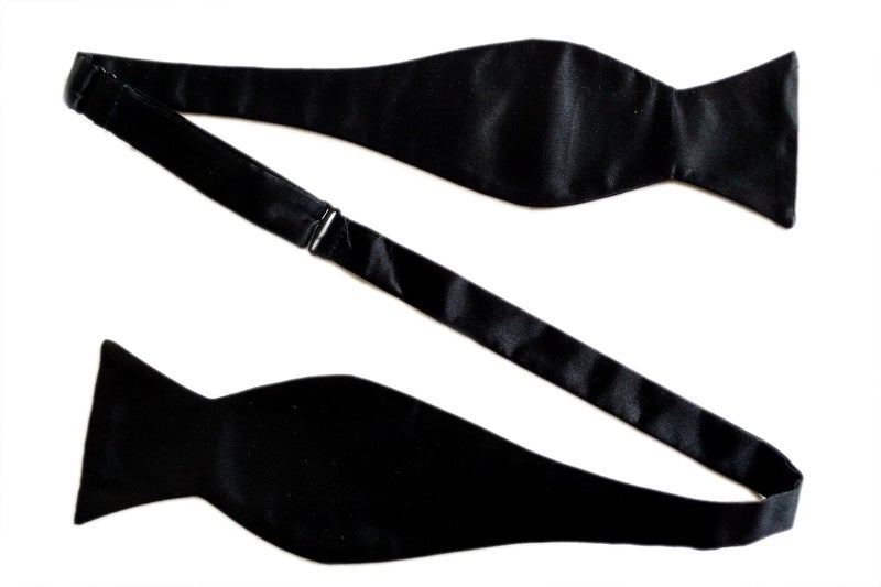 Blacksmith Black Self Tie Bowtie for Men - Image 3