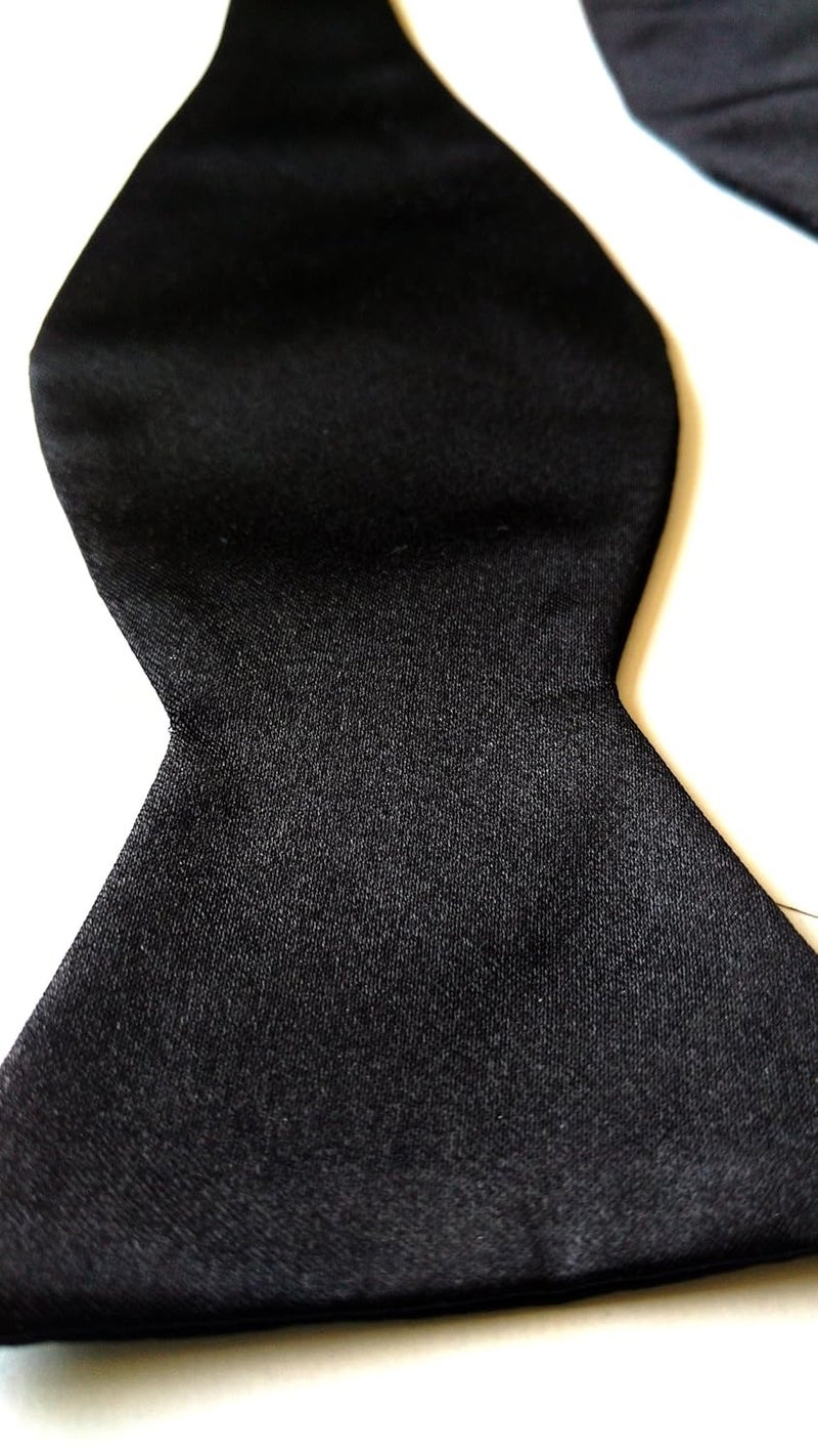 Blacksmith Black Self Tie Bowtie for Men - Image 4