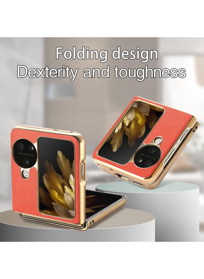 اس-توب جراب هاتف OPPO Find N3 القابل للطي من جلد الليتشي المطلي بالكهرباء المقاوم للصدمات - Image 5