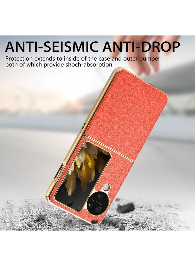 اس-توب جراب هاتف OPPO Find N3 القابل للطي من جلد الليتشي المطلي بالكهرباء المقاوم للصدمات - Image 2