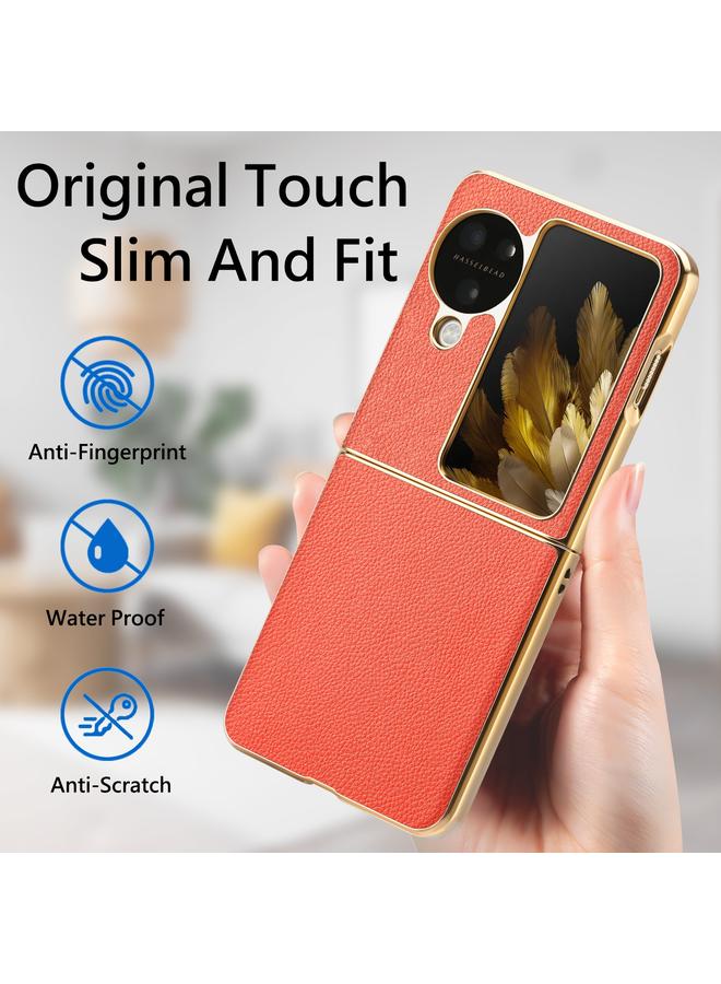 اس-توب جراب هاتف OPPO Find N3 القابل للطي من جلد الليتشي المطلي بالكهرباء المقاوم للصدمات - Image 3