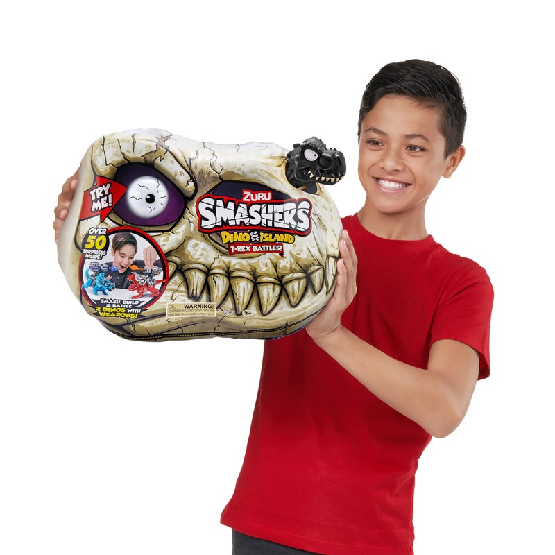 ZURU SMASHERS Smashers Dino Island T-Rex Battles (Black Version) by ZURU 50+ Surprises Boys Collectible Dinosaur T-Rex Triceratops Surprise Slime Sand Compounds Discovery - Image 5