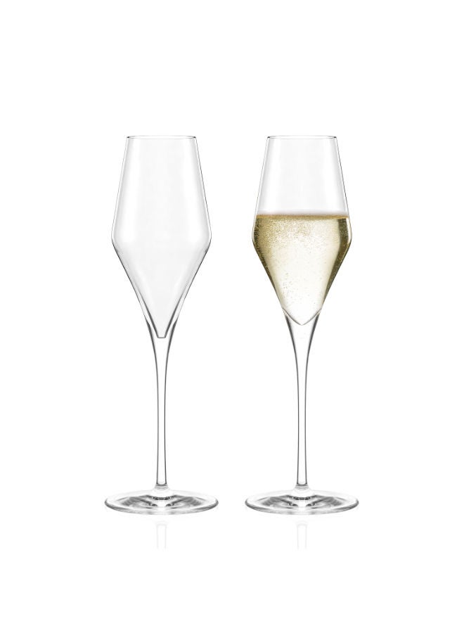 Stolzle Quatrophil Champagne Flute Glass 290 ml- Set of 2 - Image 1