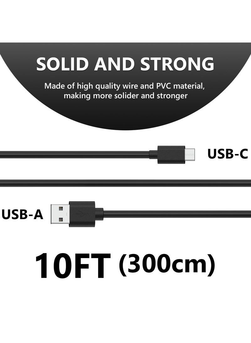 erorex USB A to Type C Microphone Cable 10 ft / 3 M, Compatible with FIFINE AmpliGame A6, HyperX QuadCast S, SoloCast, Logitech G Yeti GX, TONOR TC30 Mic Cord (Black) - Image 3