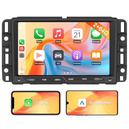 Vratzn Android 13 Car Radio Stereo for Chevrolet Silverado GMC Sierra Yukon 2007-2013 with 2G RAM 64G ROM CarPlay Android Auto Bluetooth GPS - Image 1