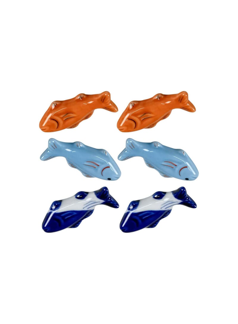 GGOOT 6pcs Ceramic Chopsticks Rest Goldfish Chopstick Holders Desktop Japanese Spoon Utensil Rest Fork Spoon Holder for Hotel Restaurant Family - Image 1