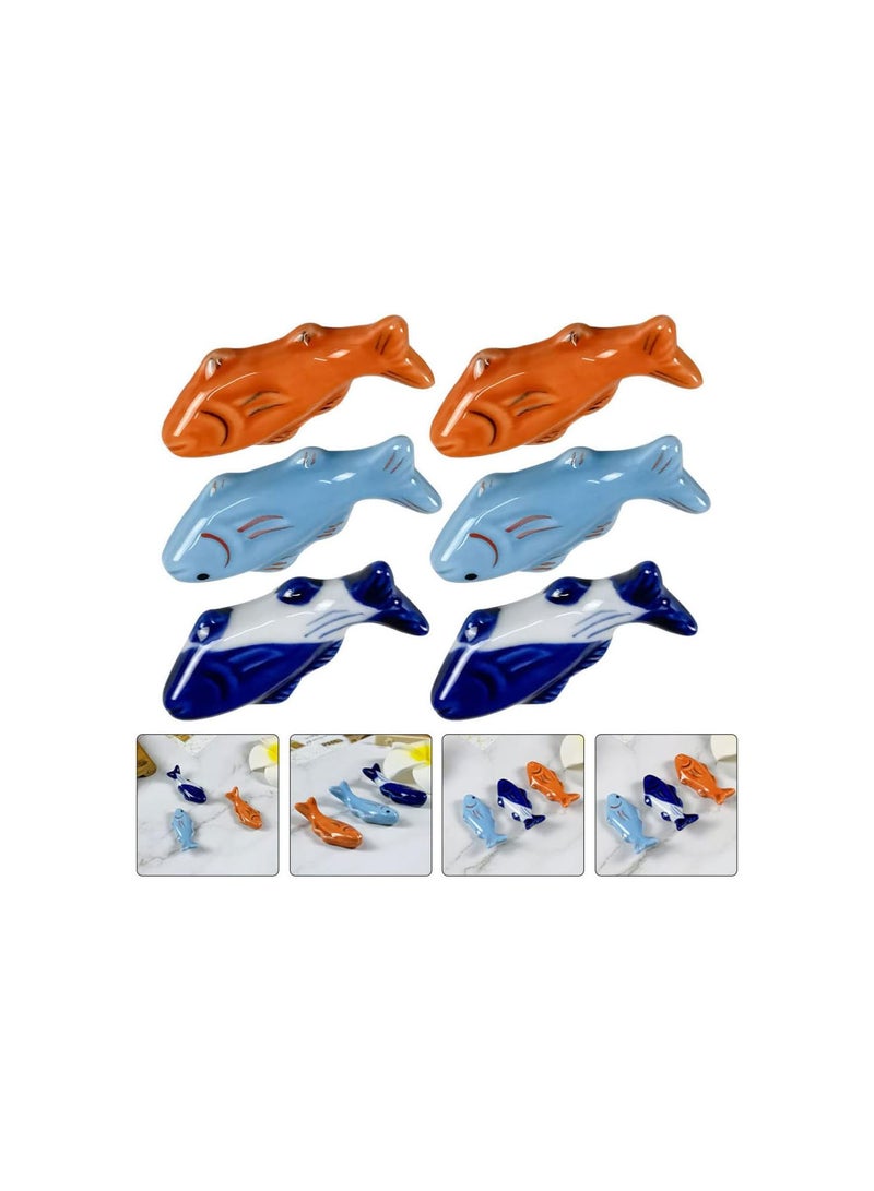 GGOOT 6pcs Ceramic Chopsticks Rest Goldfish Chopstick Holders Desktop Japanese Spoon Utensil Rest Fork Spoon Holder for Hotel Restaurant Family - Image 4