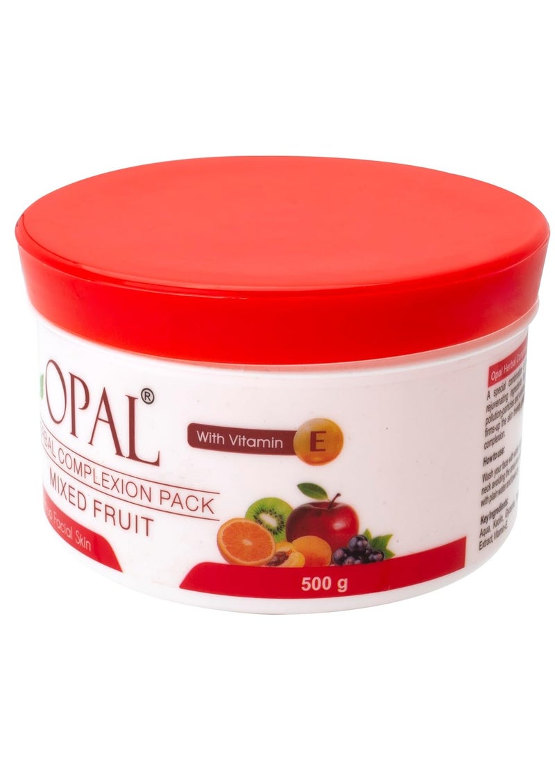 Herbal Mixed Fruit Complexion Face Pack with Vitamin E | Removes Oil, Dirt & Blackheads, Hydration Boost | Tightening, Firming & Suitable for All Skin Types (500 gm)