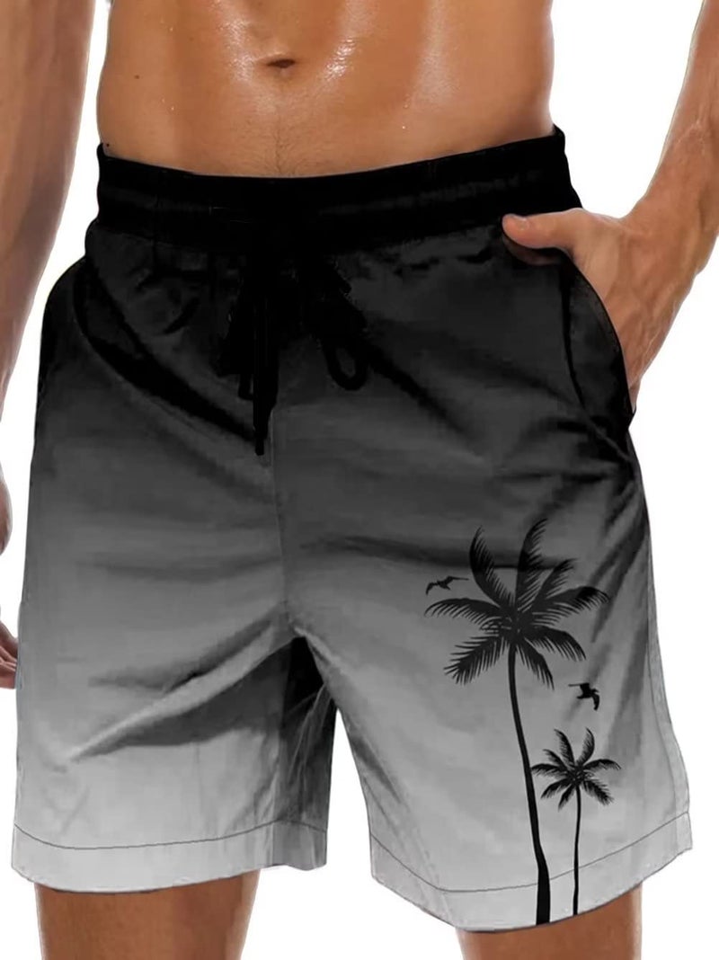 Lzzidou Men's Swim Trunks Hawaiian Bathing Mesh Lining Suit Swimsuits Beach Shorts with Pockets - Image 1