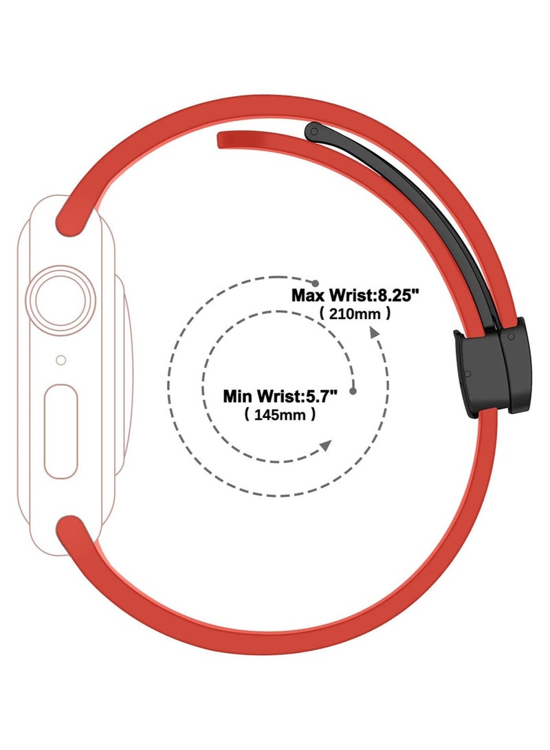 DUSALA Magnetic Silicone Watch Band 45mm/49mm Quick Release Strap for Men & Women Soft Skin Friendly Sport Replacement Band for Smartwatch & Analog Watches Durable, Waterproof, Magnetic Folding Clasp for All-Day Comfort - Image 5