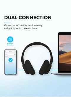 جورفنت سماعات رأس لاسلكية بتقنية البلوتوث 5.4، سماعات رأس هجينة تعمل على إلغاء الضوضاء النشطة، بلوتوث لاسلكي فوق الأذن، وقت تشغيل طويل يصل إلى 40 ساعة، صوت عالي الدقة، جهير كبير، تخصيص عبر تطبيق، وضع الشفافية (أسود)  - Image 5