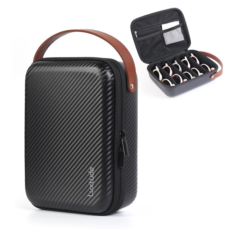 Luxtude Travel Sunglasses Organizer Case for Women Men, Glasses Case Multiple Pairs w/Adjustable Slots, Hard Shell Sunglass Storage Cases, Multiple Eyeglass Organizer for Camping/Road Trip/Beach - Image 1