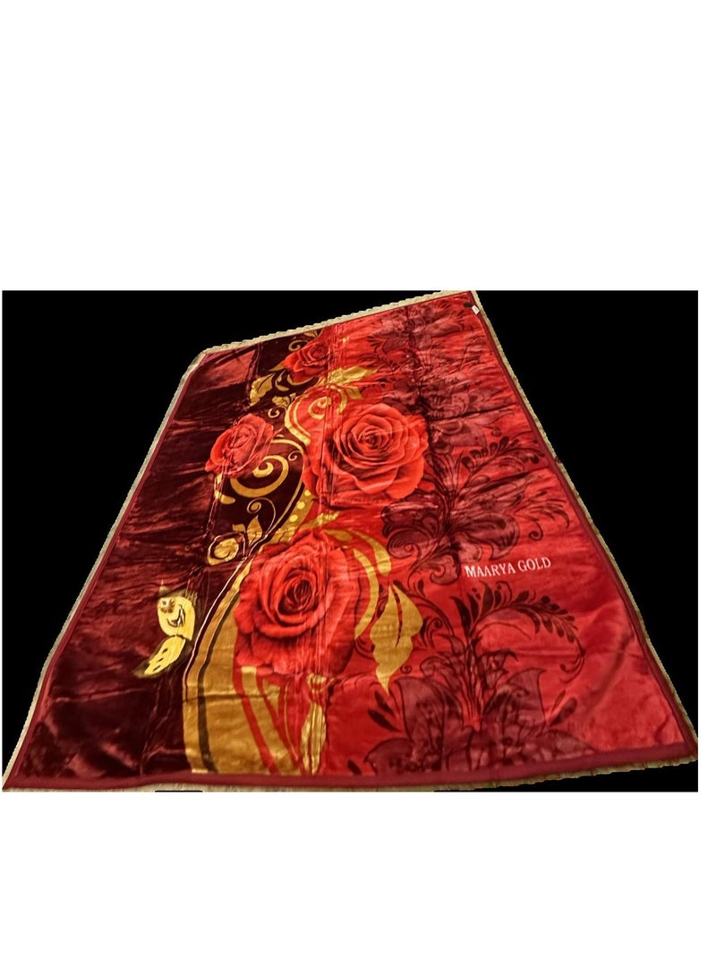 MAARYA GOLD 2 PLY SUPER SOFT EMBOSSED BLANKET - Image 1