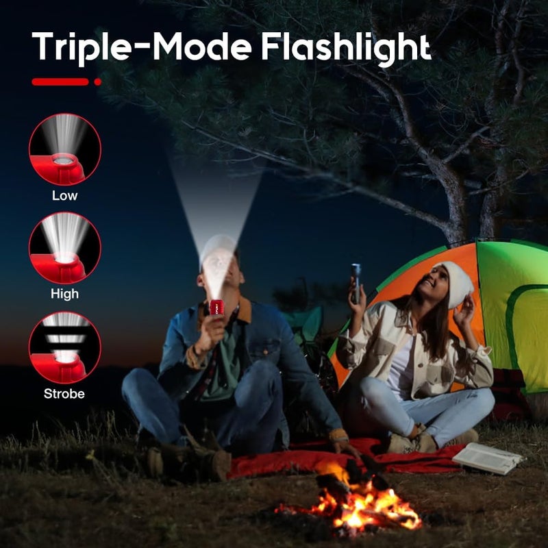 LCFUN Electric Dual Arc Lighter USB Rechargeable, Windproof Plasma Lighters with LED Battery Indicator, Waterproof Flashlight Lighter with Whistle Lanyard for Camping, Survival Gear Gifts for Men - Image 5