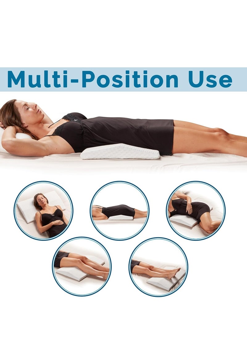 كاست ويف وسادة دعم الخصر ، وسادة رغوة الذاكرة للنوم ، لتخفيف آلام الظهر ، والنوم الجانبي ، والنوم مرة أخرى والنوم المعدة ، وسادة إسفين الثلاثي ، وسادة السرير ، أبيض ، القياسية - Image 3