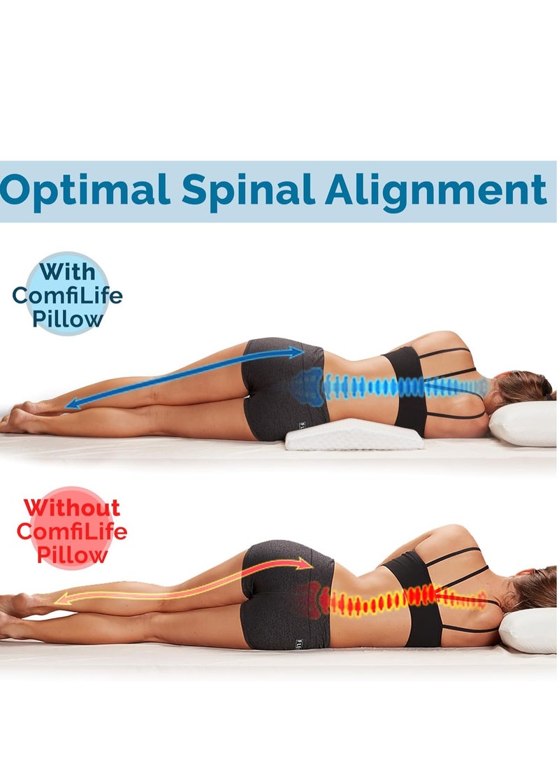كاست ويف وسادة دعم الخصر ، وسادة رغوة الذاكرة للنوم ، لتخفيف آلام الظهر ، والنوم الجانبي ، والنوم مرة أخرى والنوم المعدة ، وسادة إسفين الثلاثي ، وسادة السرير ، أبيض ، القياسية - Image 5