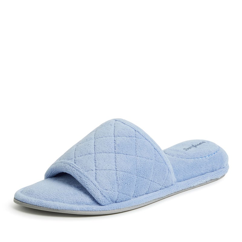 Dearfoams Women's Beatrice Side Gore Slide Slipper, Iceberg, X-Large - Image 4