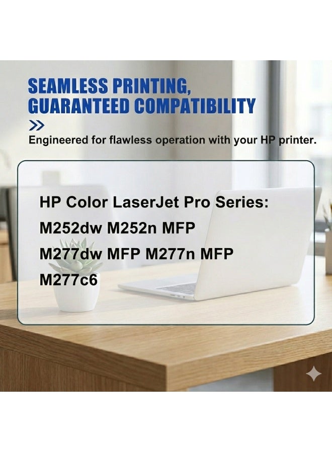 4-Pack High Yield Compatible Toner Cartridge Replacement for HP 201X CF400X CF401X CF402X CF403X Works with HP Color LaserJet Pro M252dw M252n MFP M277dw M277n Printer - (Black Cyan Yellow Magenta) - Image 2
